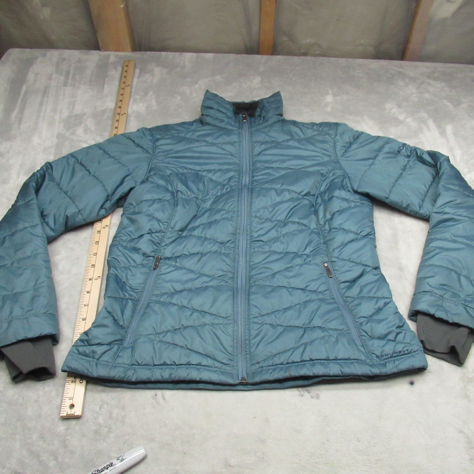 Columbia Jacket Womens Medium Blue Mighty Lite Omni Heat Insulated Winter Puffer